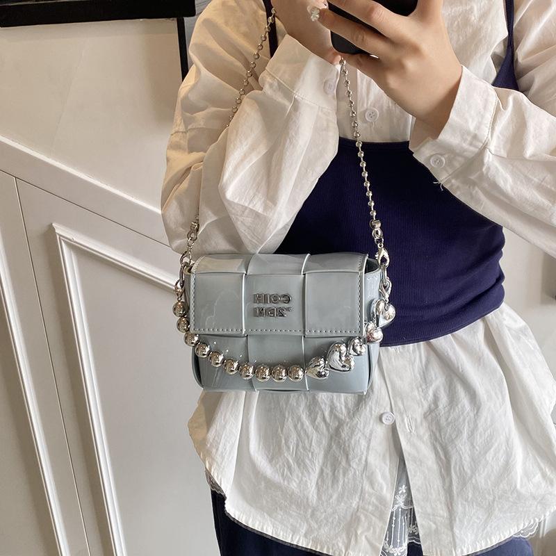 High-end Niche Bag Women's Spring and Summer 2025 New Fashion Shoulder Messenger Bag Korean Version Women's Woven Small Square Bag