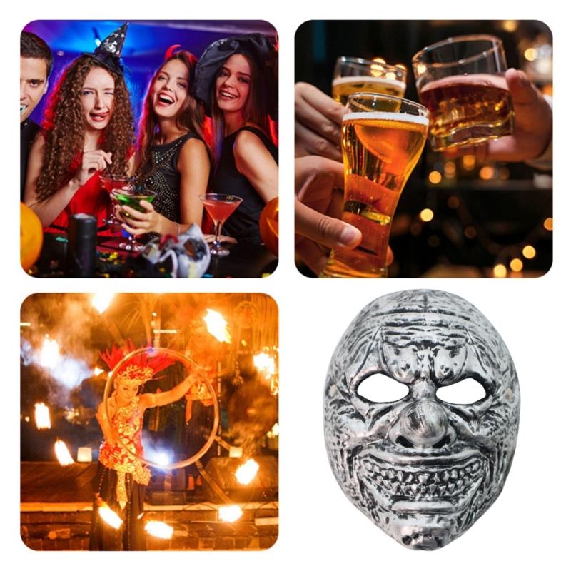 Halloween Mask Masquerade Mask Funny Clown Mask Mardi Gras Mask Scary Latex Full Face Mask for Cosplay Party Props