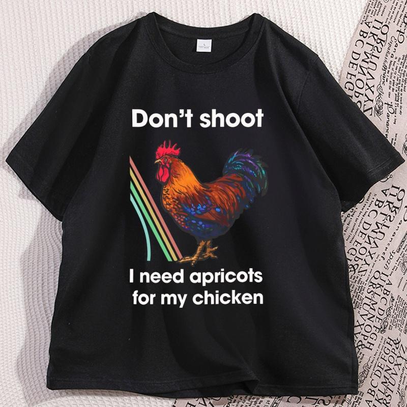 Nicht schießen, ich brauche Aprikosen für mein Hühnchen T-Shirt Arc Raiders Scrappy T-Shirt Grafik-T-Shirt Baumwolle Kurzarm 2026 Herren-T-Shirt