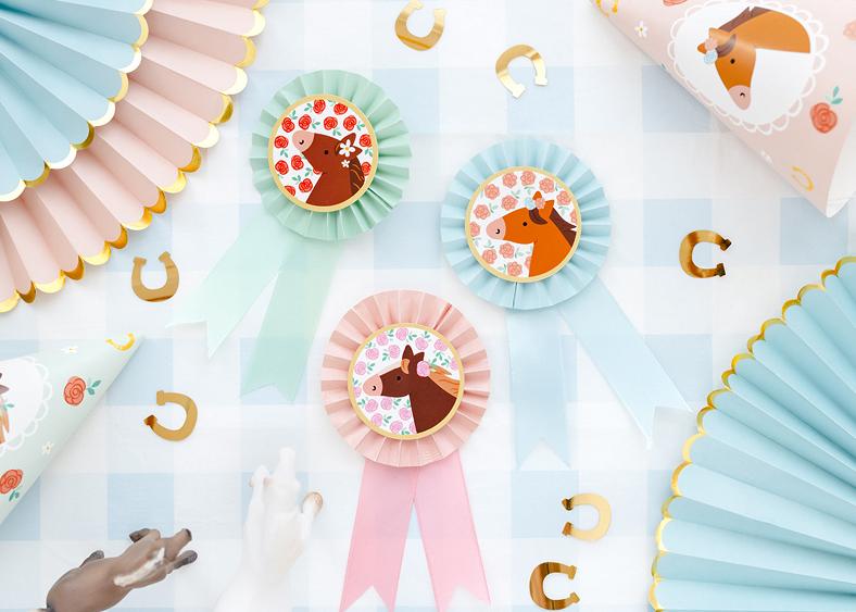 Cotillion Badge With Ribbons Horses Ponies 3 Pcs