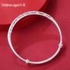 Sterling Silver Chinese Auspicious Clouds Child's Bangle Bracelet: Smooth, Adjustable for Ages 5-15