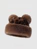 Retro Leopard Print Bear Ears Plush Mongolian Hat Fashionable Versatile Autumn and Winter Imitation Fur Thickened Warm Ear Protector Basin Hat