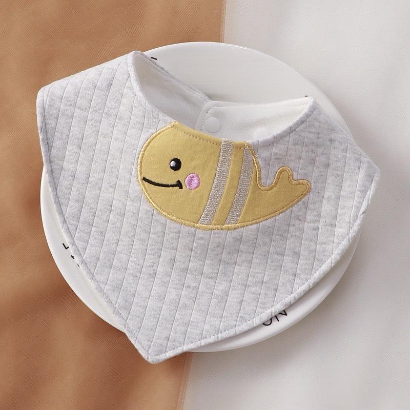 360° Rotating Waterproof Cotton Baby Bib for Ages 0-2