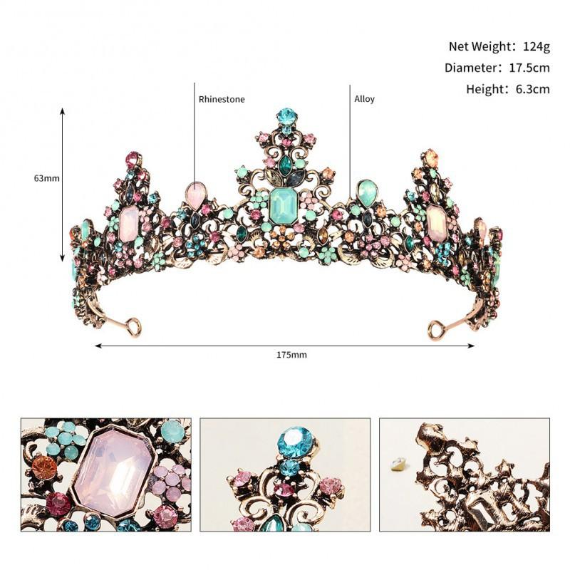 

Headwear Baroque Color Alloy Crown Bride Wedding Dress Accessories Birthday Party Princess