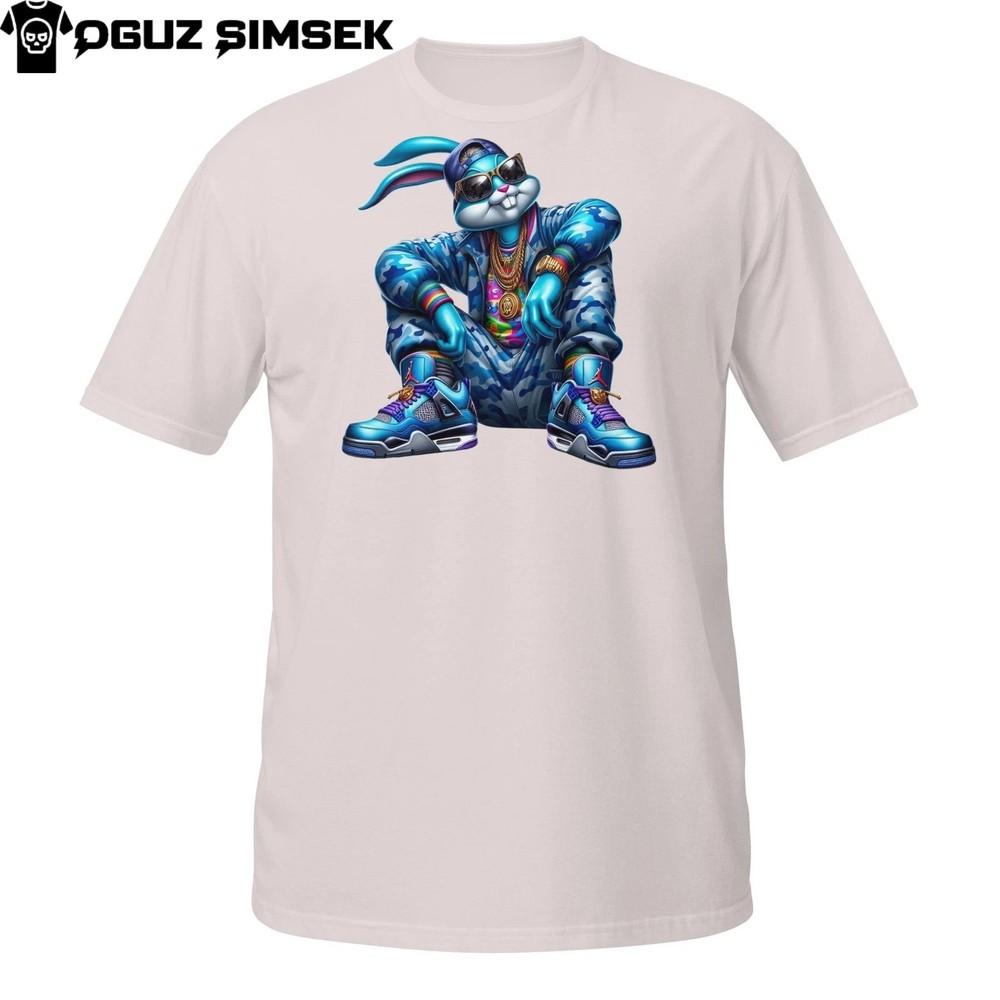 Streetwear Rabbit Tee – Urban Bunny Boss with Sunglasses and Bling