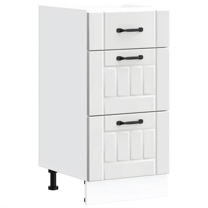 VidaXL Armoire de cuisine Lucca blanc bois d'ingénierie, meuble d'évier, meuble de cuisine avec tiroir, meuble de cuisine à 854230