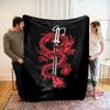6 Size The Warm and Comfortable Dragon Soft Blanket, Suitable for Living Room,Room Sofa Available in All Seasons,Gift for Friend