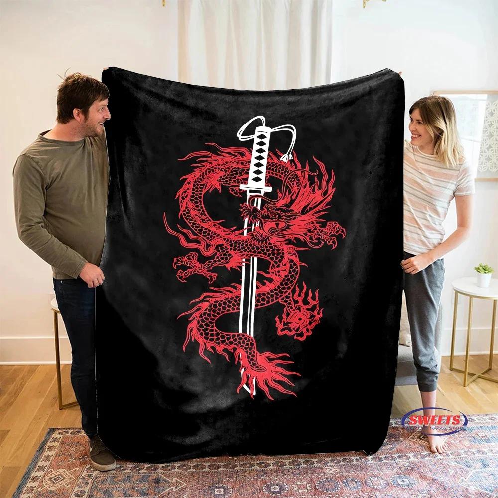 6 Size The Warm and Comfortable Dragon Soft Blanket, Suitable for Living Room,Room Sofa Available in All Seasons,Gift for Friend