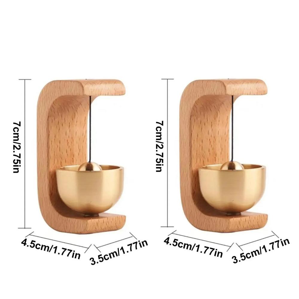 1/2 Stück Massive Holztürklingel Magnetische Ästhetische Messing-Windspiele Kabellose Klingel Türglocke Anhänger Heimdekoration Qualität