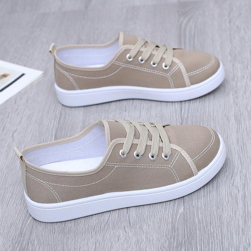 

Летние новые парусиновые туфли для женщин, туфли на плоской подошве, дышащая студенческая повседневная спортивная обувь для женщин 39