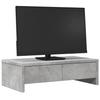 VidaXL Monitor Stand with Drawers Concrete Grey Engineered Wood, Screen Riser, Monitor Shelf, Monitor Base 854664