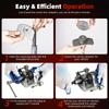 24Pcs Disc Brake Caliper Piston Compressor Rewind Tool Set with 18 Adapters, Dual Handed Thrust Bolts, Retainer Plates and Glove