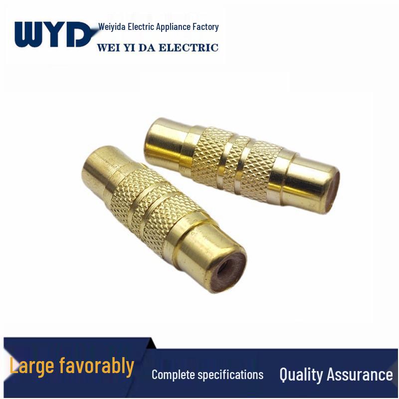 Gold-Plated RCA Female-to-Female Metal Straight-Through Audio/Video Connector