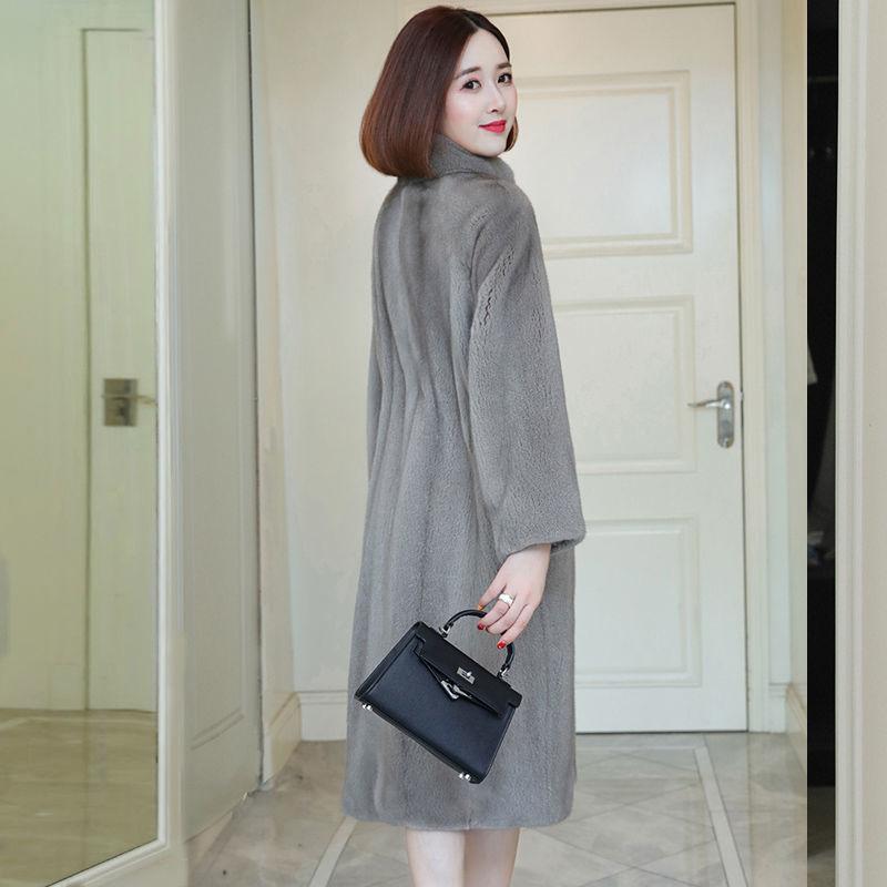 Faux Fur Coat, Elegant Thermal Solid Long Sleeve Knee Length Coat for Fall & Winter, Women's Clothing