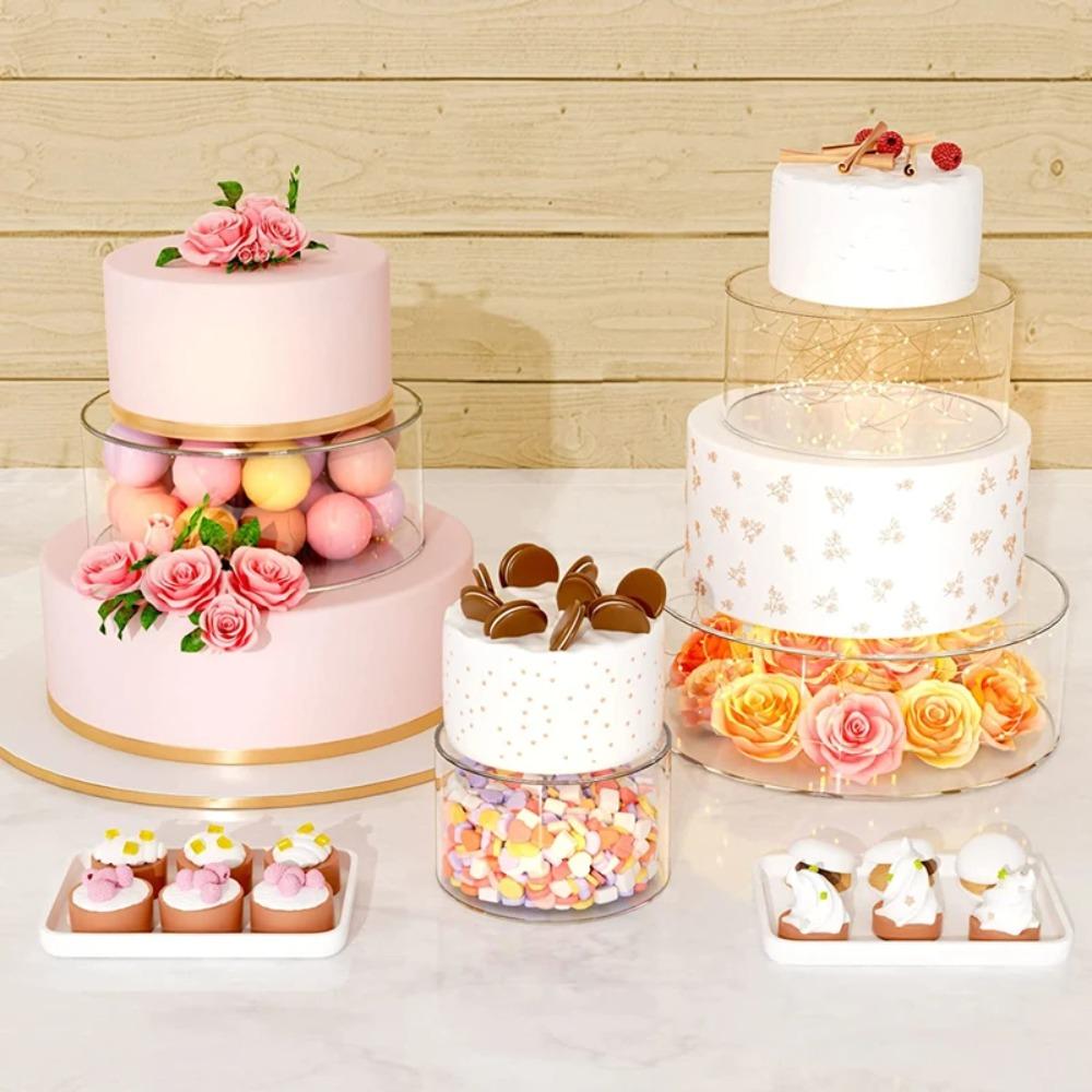 Clear Cake Stand Acrylic Dessert Display Holders Cake Decorating Tools Cake Display Board Bakery