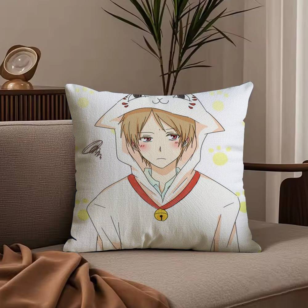 N-NatSUme's Bo-ok of Friends Anime Pillow Case Anti-dustmite Pillowcase Invisible zipper silky short plush Sofa cushion cover