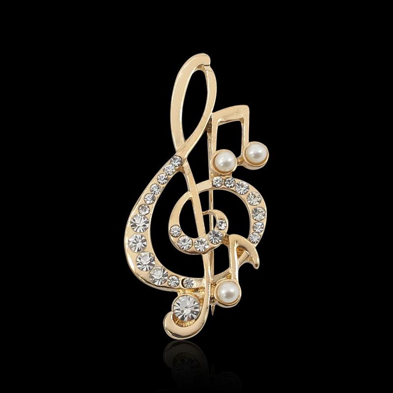 Брошь Женская Элегантная Музыкальная Нота Имитация Жемчуга Шарм Украшение