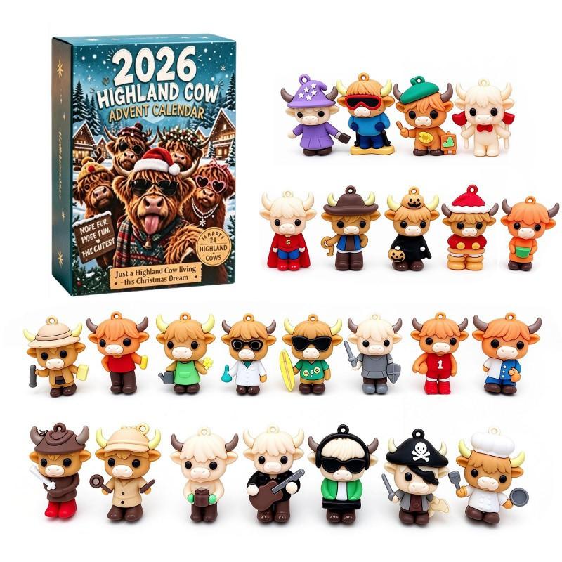 2026 Animal Christmas Advent Calendar Acrylic Blind Box Toy Adults Collectible Holiday Countdown Gift