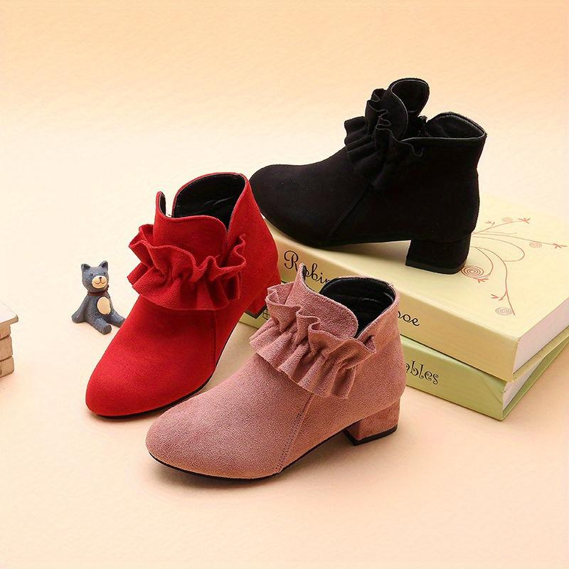 Youngsters Zipped Heel Princess Boots Girls Lightweight Non Slip Indoor Outdoor Travel All Seasons