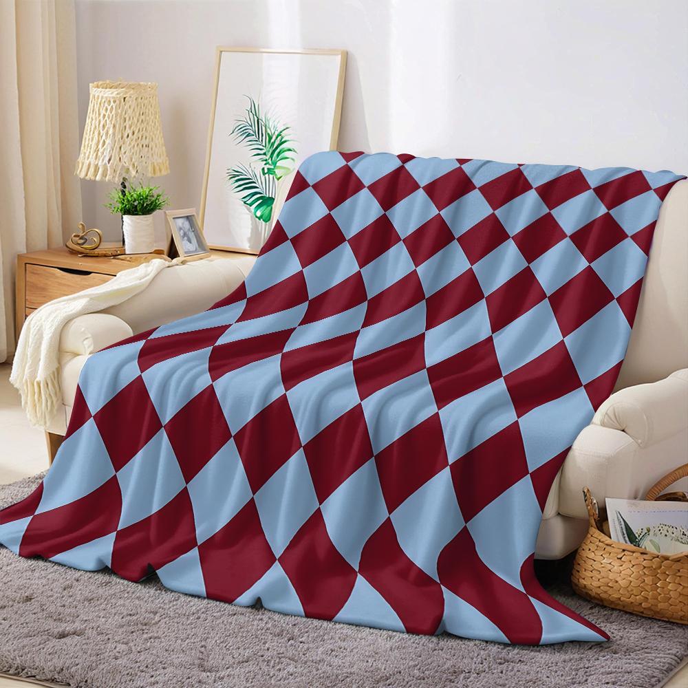 Harlequin Check Flannel Blanket Warm Soft Halloween Christmas Couch Warm Cozy Decorative Decor Gift For All Season