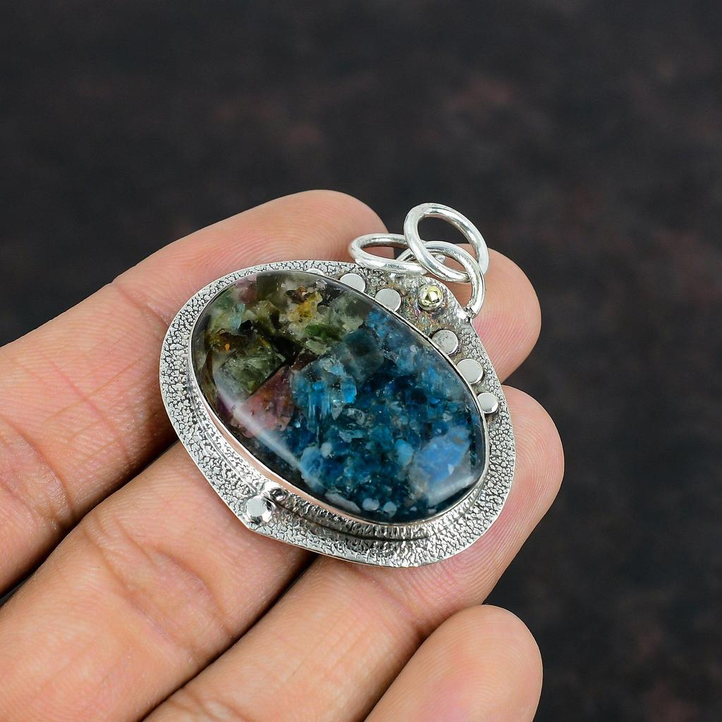 Copper Watermelon Tourmaline Pendant Very Pretty Gemstone Jewelry 925 Sterling Silver Pendant Handmade Pendant Watermelon Tourmaline Jewelry