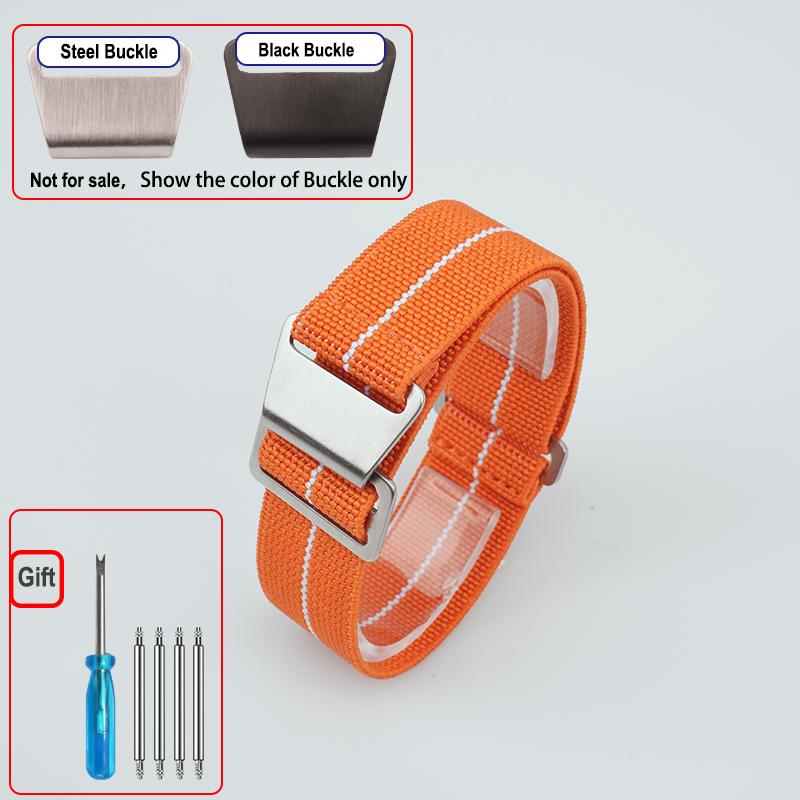 60s French Troops Parachute Bag Elastic Watch Strap 18 20mm 22mm Nylon Watchbands Man's Universal Ballistic Fabric Wristband