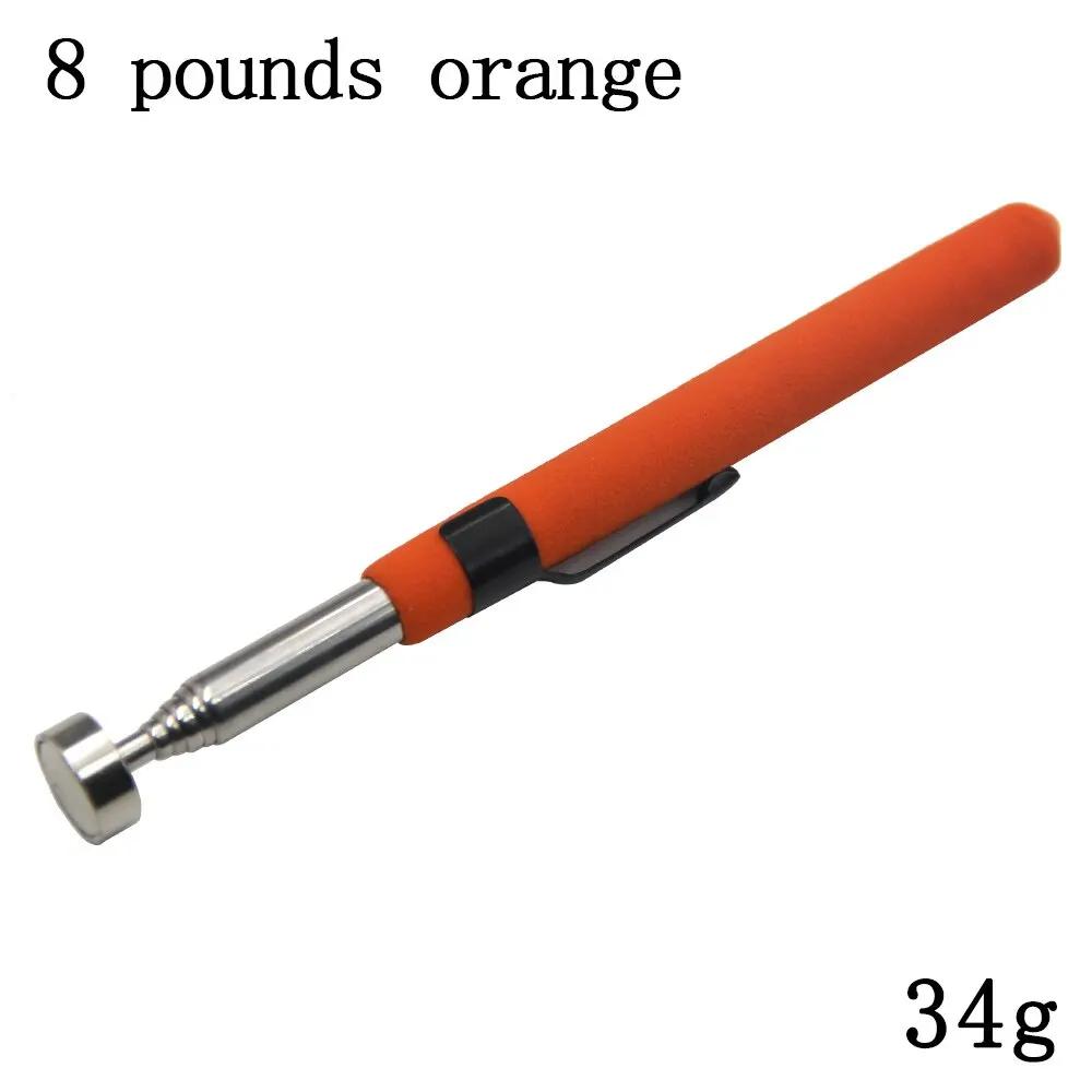 Ramasseur Magnétique Rétractable 8 Livres Orange Ventouse Tige en Fer Portable Multifonctionnel Extracteur Clip de Stylo Outils de Réparation Automobile
