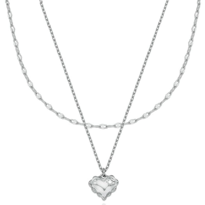 Eenie Beenie Girly Heart Two-line Necklace