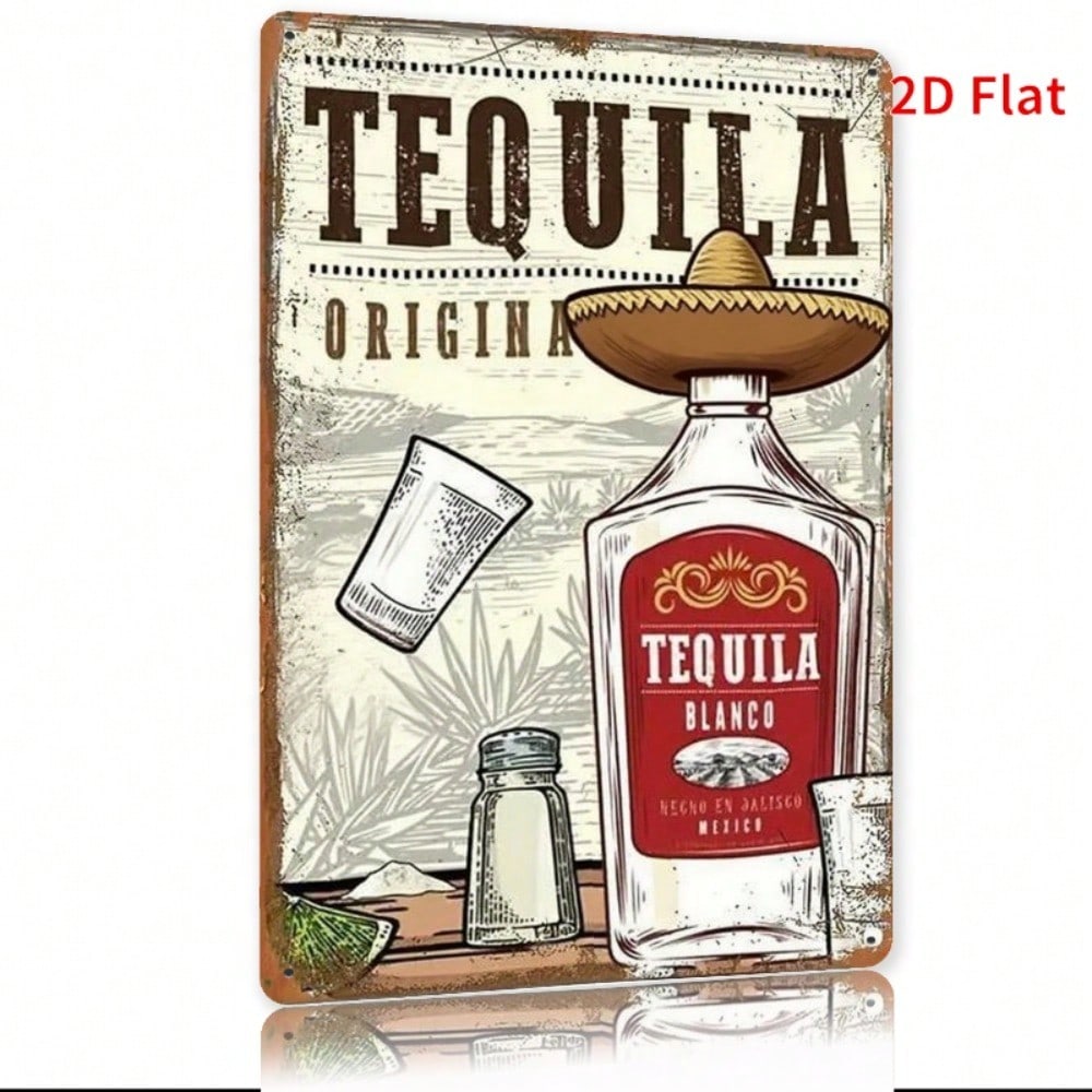 

Avideo Rustic Metal Wall Sign Vintage Bar Decor Tequila Outdoor Indoor Weatherproof Art 20x30cm（7.8x11.8inch）