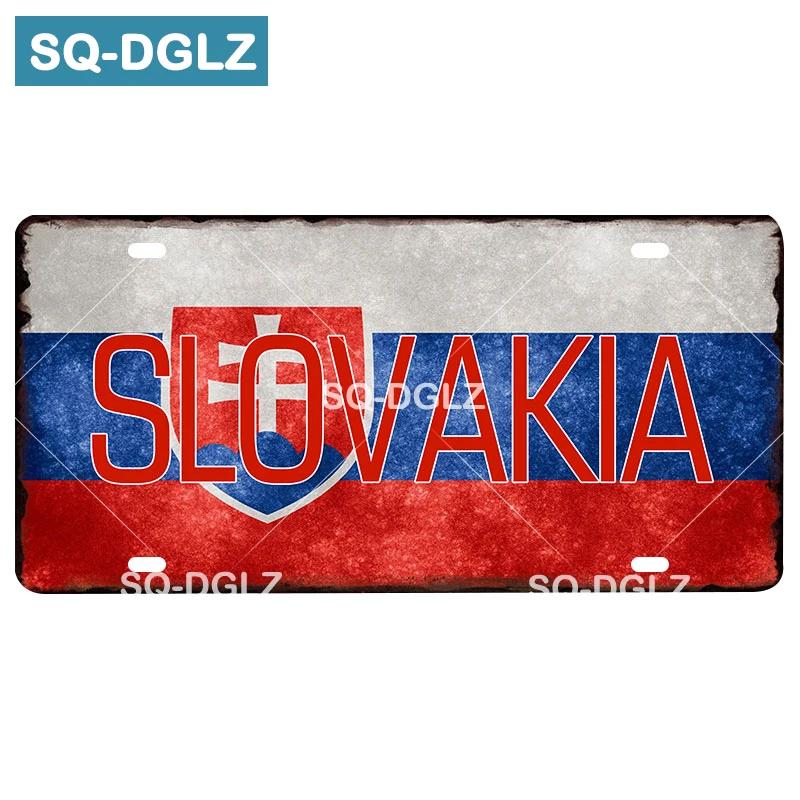 Custom National Flag License Plate Bar Wall Decoration Tin Sign Country Metal Sign Home Decor Painting Plaques Poster