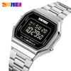 SKMEI 1647 Men Reloj Hombre Retro LED Digital Male Watches Casual Simple Mens Wristwatches Stainless Steel Band Waterproof Watch