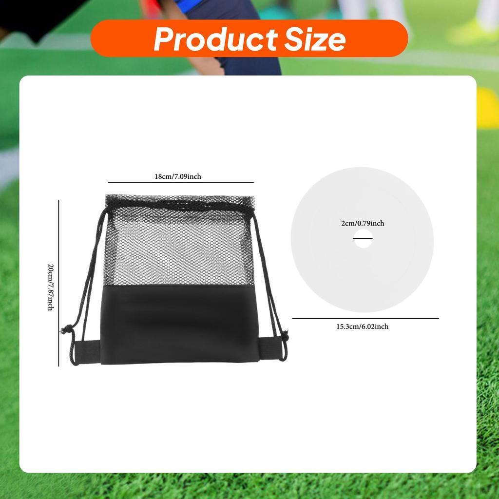 10x Flat Cones Floor Dots Field Court Markers Non Slip Rubber Spot Markers Plates for Soccer Agility Speed Football Drills