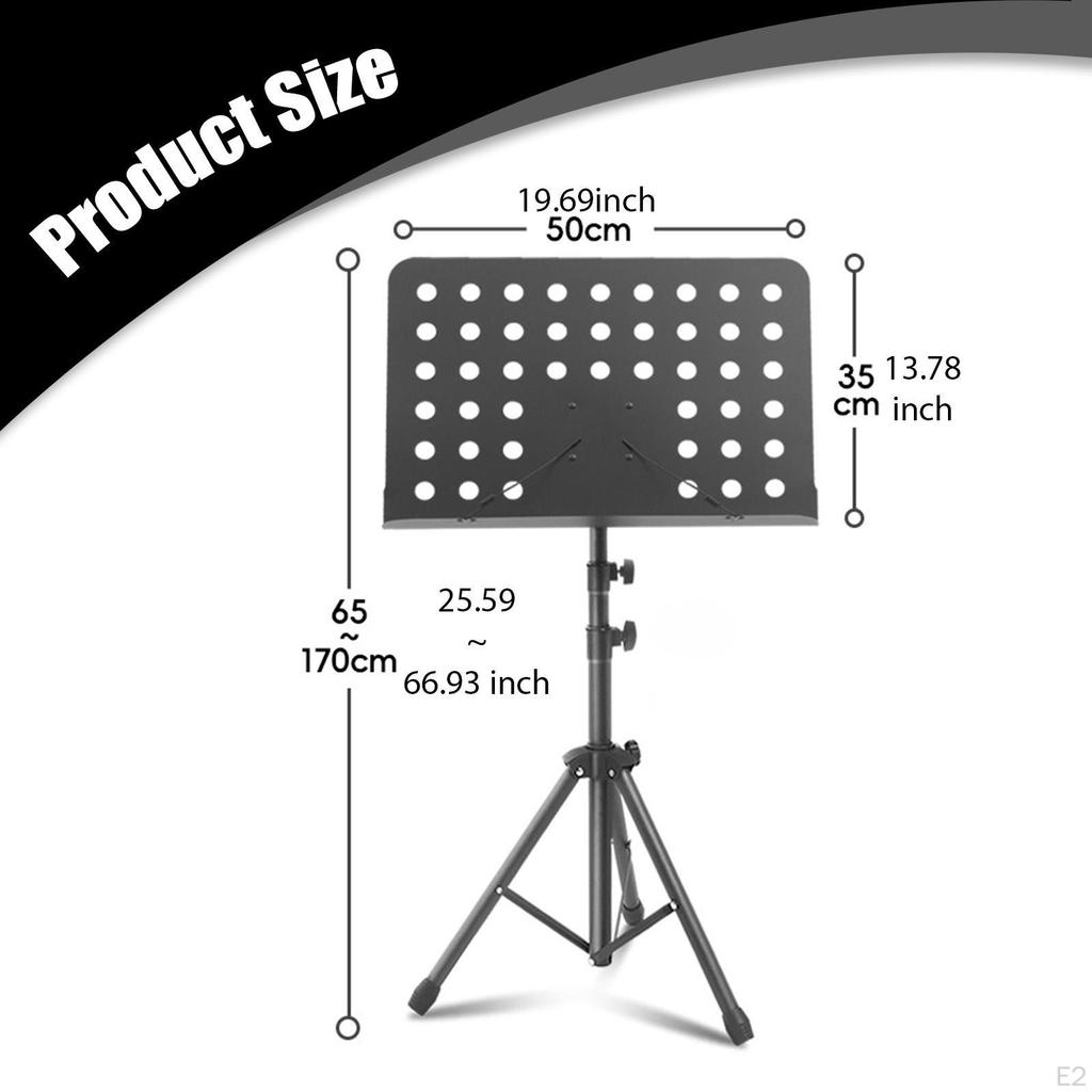 Music Sheet Stand Adjustable Height Portable Anti Slip Simple Setup Book Holder Foldable for