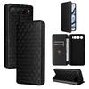 Cubic Grid Texture Flip Leather Phone Case