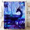 Magical Dragon Shower Curtain Vivid Galaxy Print for Bathroom Decor Modern Artistic Blue Purple Waterfall Bathtub Drape Cover Se