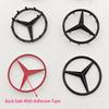 52mm 58mm ABS Chrome Black Star Logo Mercedes Steering Wheel Logo Sticker For Mercedes Benz C E S Class W204 Emblem Accessories