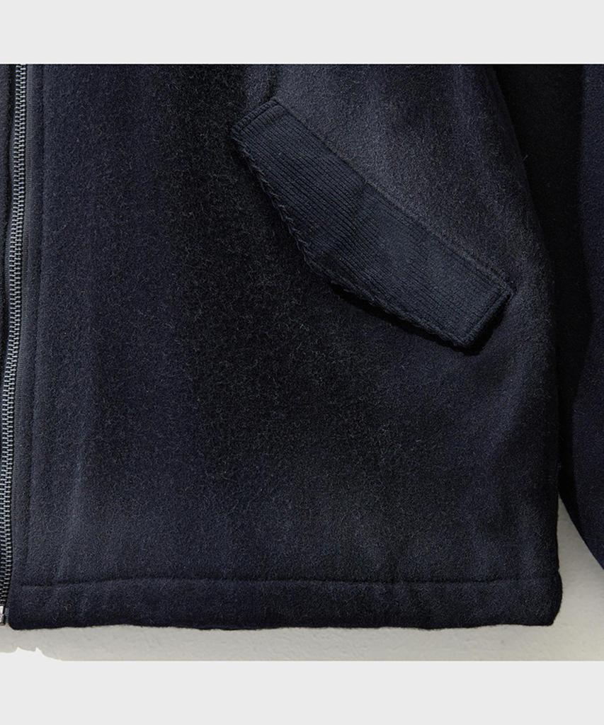 Ffeff Studio Vintage Washed Wool Half Zip-Up Jacket (Navy)