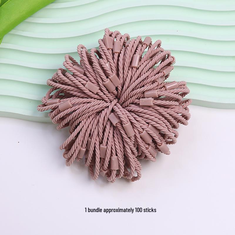Korean Style Cable Knit Children's Hair Ties - Elastic, Hair-Friendly Candy Color Square Buckle Accessories.