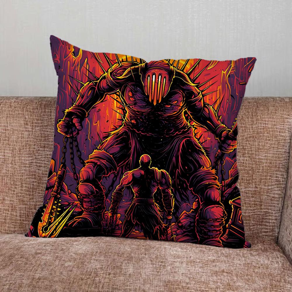 G-God of W-War Game Pillow Case For Home Bedroom Car Office Decoration Living Room Sofa Cushion Cover Suitable