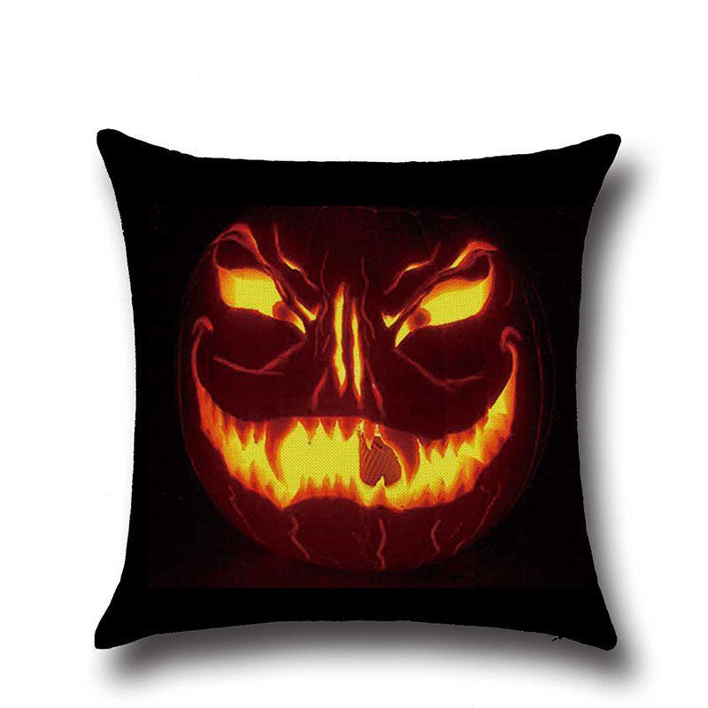 Cotton Linen Halloween Sofa Decor Cushion Cover With Stylish Pumpkin Design