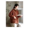 Women Hooded Fleece Jacket Thin Lined Loose Fit Solid Color Casual Korean Fashion Spring Autumn Sweatshirt
