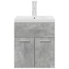 Bathroom Vanity Unit with Built in Basin and Faucet Concrete Grey