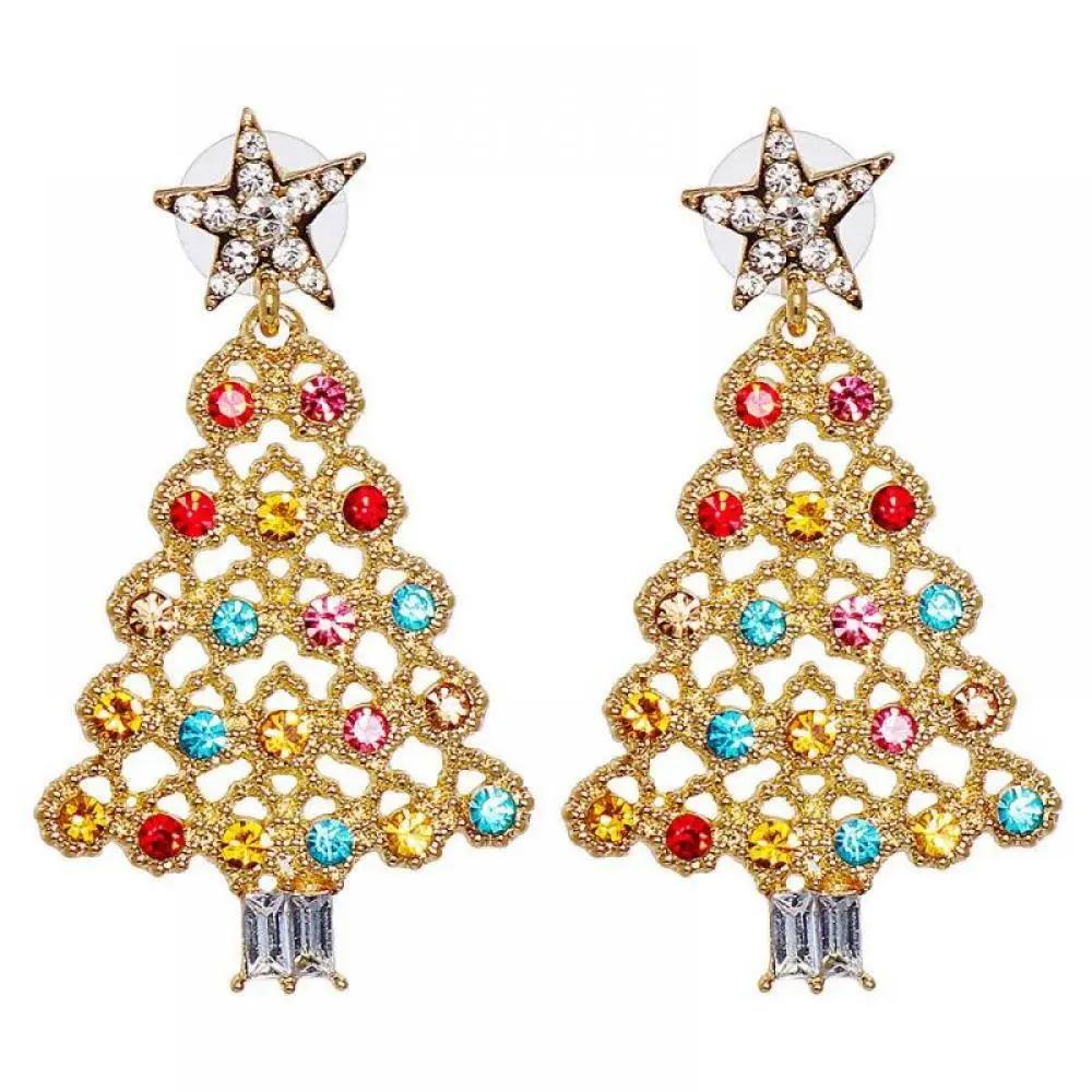 2Pc New Fashion Christmas Tree Colorful Earrings Women s Christmas New Year Party Festival Premium Pearl Earrings Jewelry