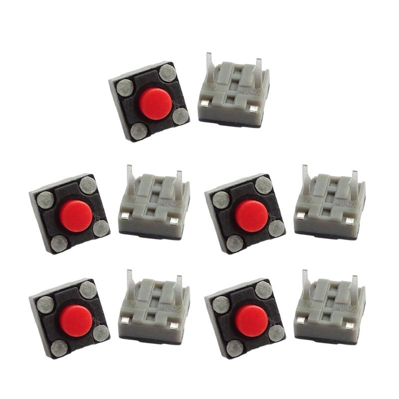 10Pieces Mouse Mute Microswitches 6x6x4.3mm Rectangle Mouse Switches Set For Noise Reduced Operating