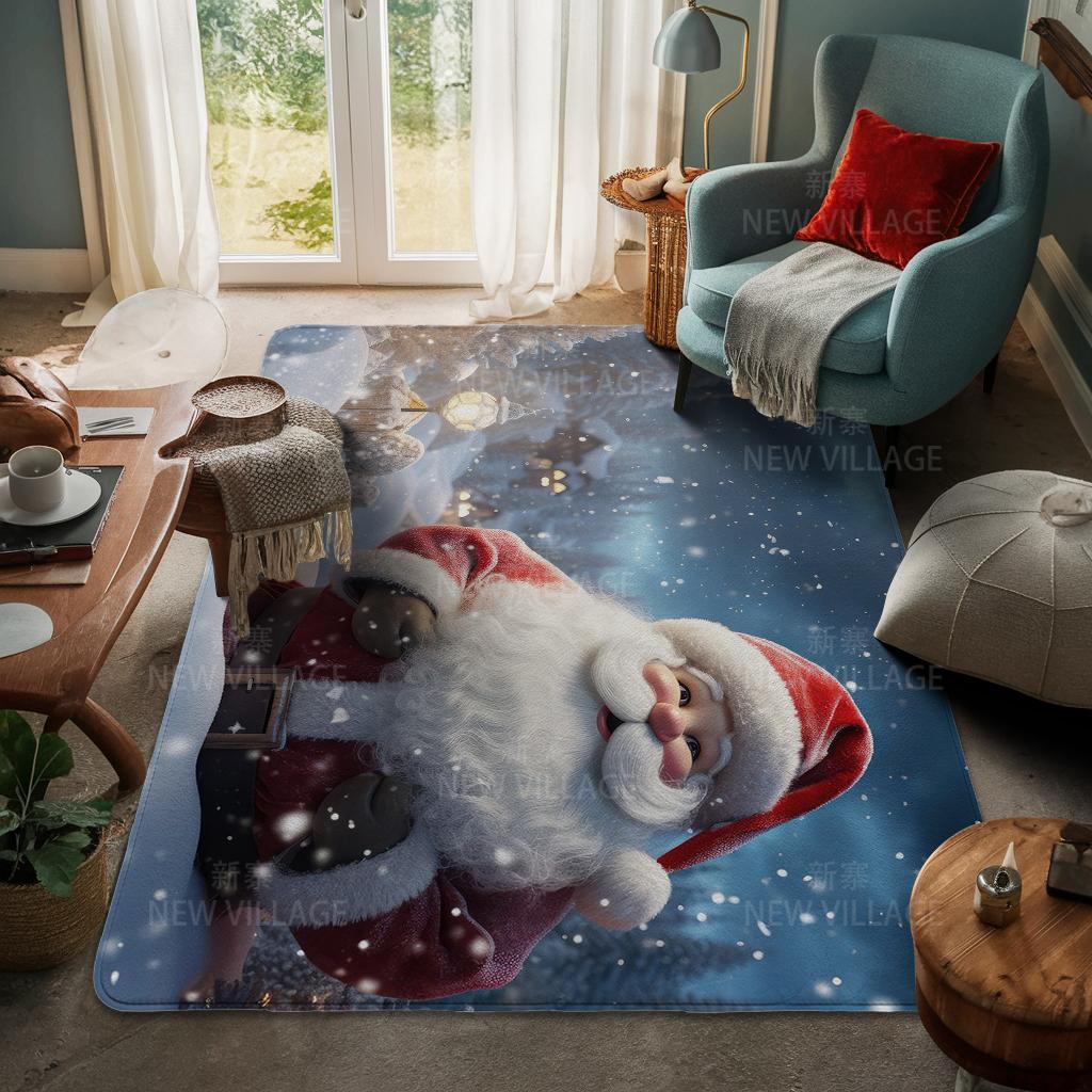 House Entrance Carpet Home Door Mat Living Room Bath Foot Bathroom Non-slip Water Absorption Rugs Bath Merry Christmas Winter