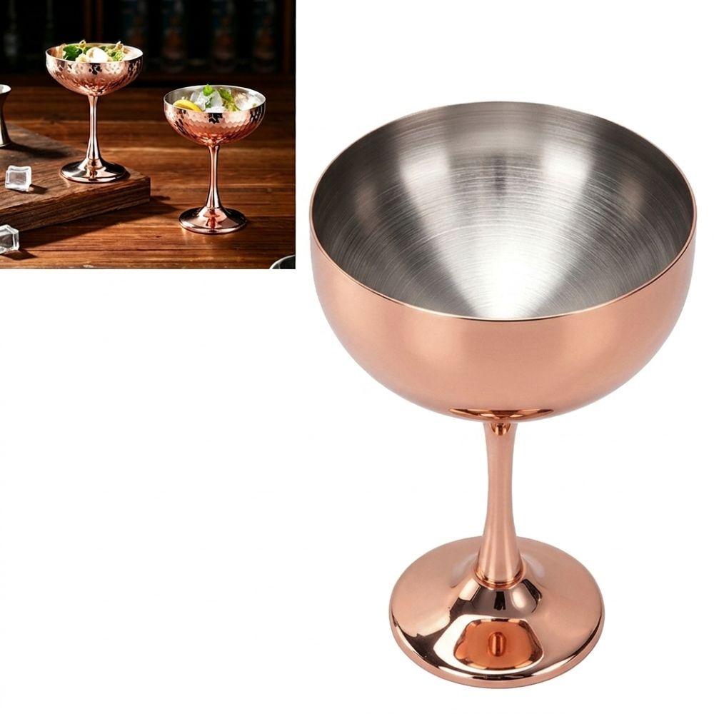 Shatterproof Martini Glass Plated Copper Wine Goblet Stainless Steel Cocktail Glass Parties