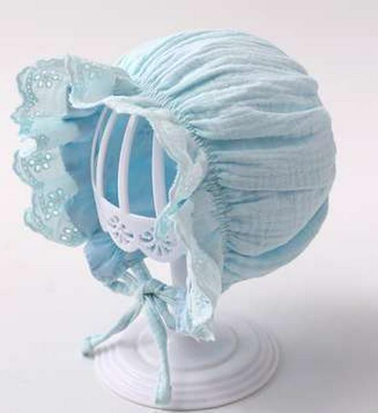 

Шапочка для новорожденной принцессы в корейском стиле - Мягкая марлевая весенне-летняя защита родничка One Size