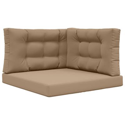 Outdoor Sofa Cushions 3 Pcs Taupe Polyester