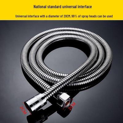 1,5/2m Edelstahl Explosionsgeschützter Duschschlauch mit Universellem Regenduschkopf