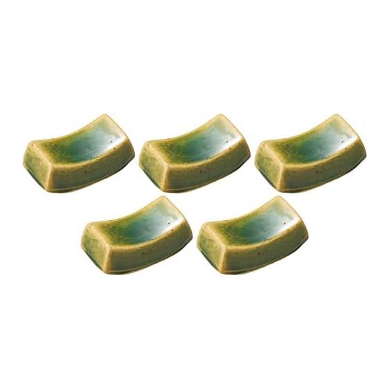Set of 5 Oribe Large Boat Chopstick Rests, 5 x 2.5cm
